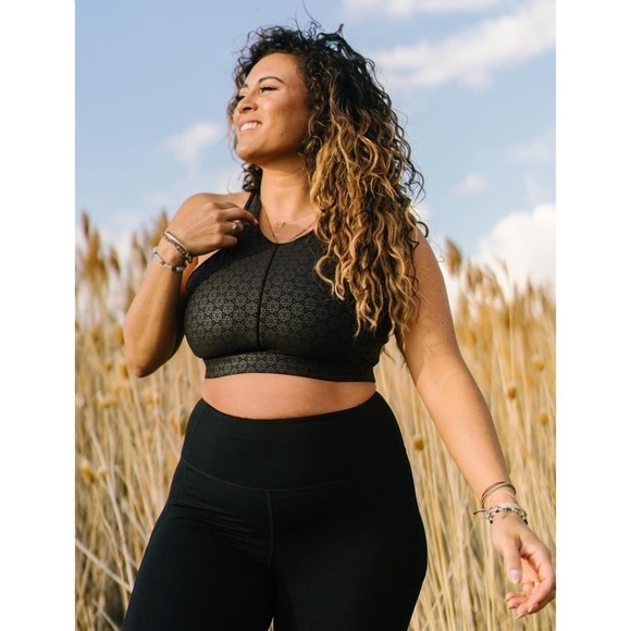 Zyia Active Black Flower Power Bra - Picture 1 of 10